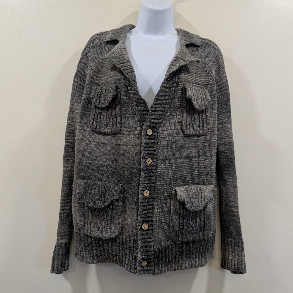 Rodarte X Opening Ceremony Gray Sweater with Button Front